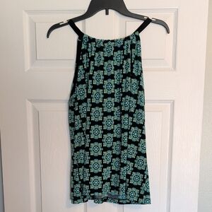 Apt. 9 Black and Green Patterned Tank Top